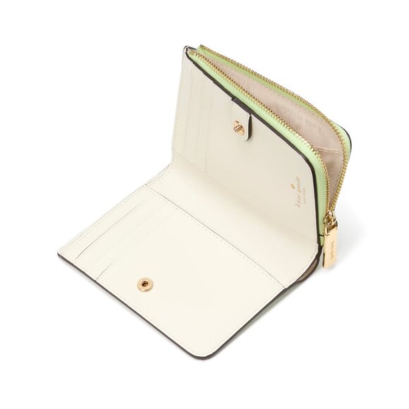 New Kate Spade Madison Small L Zip Wallet Saffiano Leather Matcha Latte - Picture 3 of 3